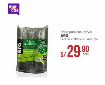 Makro Bolsas para basura 50l aro pack 2 rollosx 50und oferta