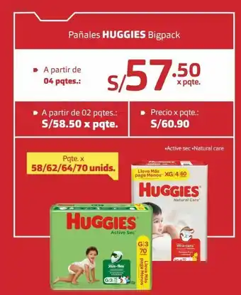 Makro Pañales huggies bigpack x 58/62/64/70und oferta