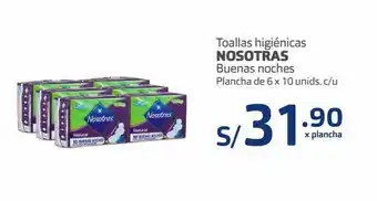 Makro Toallas higiénicas nosotras plancha 6 x 10und oferta