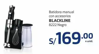 Makro Batidora manual con accesorios blackline 8222 negro oferta