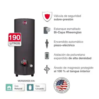 Tottus Termotanque 190l rheem gn oferta