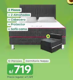 Tottus 2 Plazas +2 Almohadas + Cabecera + Protector + Sofá cama oferta