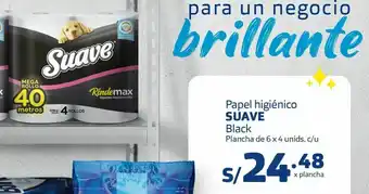 Makro Papel higiénico suave blsck plancha de 6 x 4unids oferta
