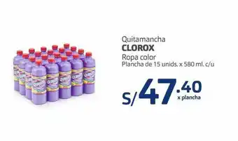 Makro Quitamanchas clorox ropa color, plancha 15und x 580ml oferta