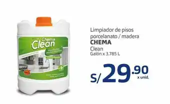 Makro Limpiador de pisos porcelanato/madera chema clean galón 3,785 l oferta