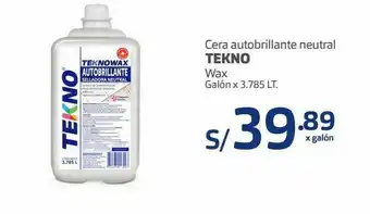 Makro Cera autobrillante neutral tekno wax galón 3,785l oferta