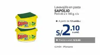 Makro Lavavajilla sapolio en pasta pack de 2und x 180g oferta