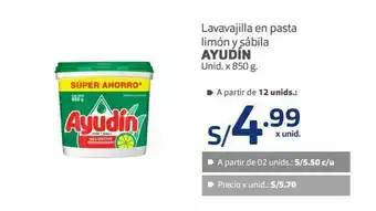 Makro Lavavajilla en pasta ayudin 850g limón y sabila oferta