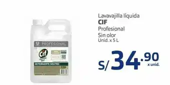 Makro Lavavajilla líquida cif profesional sin olor 5l oferta