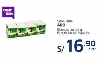 Makro Servilletas aro blancas cortadas paquete de 8 x 400hojas oferta
