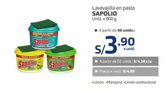 Makro Lavavajilla en pasta sapolio 800g oferta