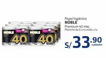 Makro Papel higiénico noble premium 40m, plancha de 6 x 4und oferta
