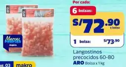 Makro Aro langostinos precocidos 60-80 bolsa oferta