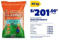 Makro Gran pacasmayo arroz superior saco oferta