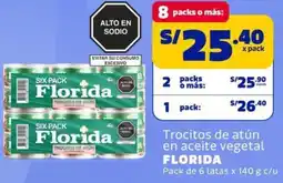 Makro Florida trocitos de atún en aceite vegetal oferta
