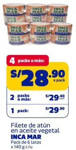 Makro Inca mar filete de atún en aceite vegetal inca mar oferta