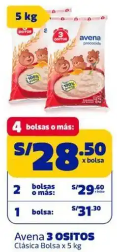 Makro 3 ositos avena clásica bolsa oferta