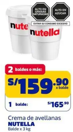 Makro Nutella crema de avellanas balde oferta