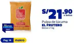 Makro El frutero pulpa de lúcuma bolsa oferta