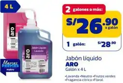 Makro Aro jabón líquido galón oferta