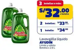 Makro Ayudín lavavajilla líquido limón y sábila botella oferta