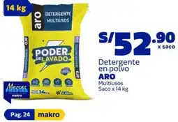Makro Aro detergente en polvo multiusos saco oferta