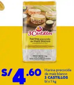 Mass 3 castillos harina precocida de maíz blanco oferta