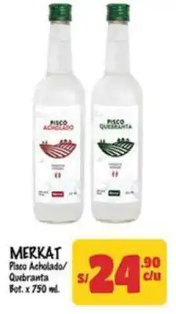MaxiAhorro Merkat pisco acholado/ quebranta bot. oferta