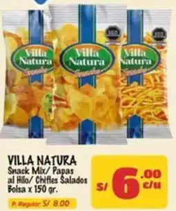 MaxiAhorro Villa natura snack mix/papas al hilo/ chifles salados bolsa oferta