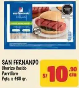 MaxiAhorro San fernando chorizo cocido parrillero pqte oferta