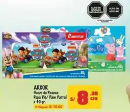 MaxiAhorro Arcor huevo de pascua pepa pig/ paw patrol oferta
