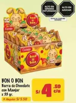 MaxiAhorro Bon o bon barra de chocolate con manjar oferta