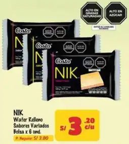 MaxiAhorro Nik wafer relleno sabores variados oferta