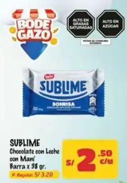 MaxiAhorro Sublime chocolate con leche con mani barra oferta