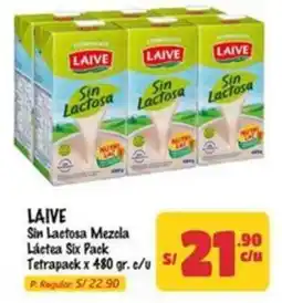 MaxiAhorro Laive sin lactosa mezcla láctea six pack oferta