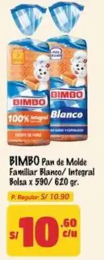 MaxiAhorro Bimbo pan de molde familiar blanco/integral bolsa oferta