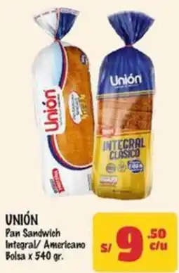 MaxiAhorro Unión pan sandwich integral/ americano bolsa oferta