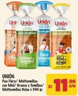 MaxiAhorro Unión pan fibra/ multisemillas con miel/ granos y semillas/ multisemillas bolsa oferta