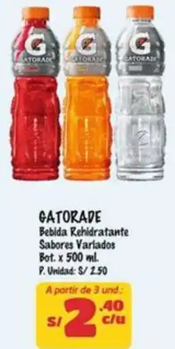 MaxiAhorro Gatorade bebida rehidratante sabores variados bot. oferta