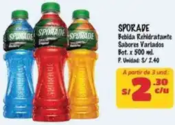 MaxiAhorro Sporade bebida rehidratante sabores variados bot oferta
