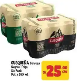 MaxiAhorro Cusqueña cerveza negra/trigo oferta