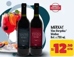 MaxiAhorro Merkat vino borgoña/ malbec bot. oferta