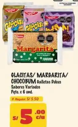 MaxiAhorro Glacitas/ margarita/ chocobum galletas dulces sabores variados oferta