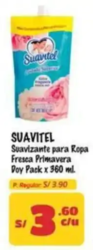 MaxiAhorro Suavitel suavizante para ropa fresca primavera doy pack oferta