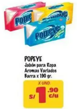 MaxiAhorro Popeye jabón para ropa aromas variados barra oferta
