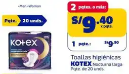 Makro Kotex toallas higiénicas nocturna larga oferta