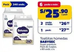 Makro Babysec toallitas húmedas super premium oferta
