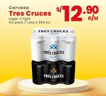 Tres cruces cerveza lager o light