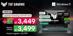 Tottus Asus laptop gaming tuf r7 170 oferta