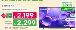 Tottus Samsung televisor google smart 75" oferta